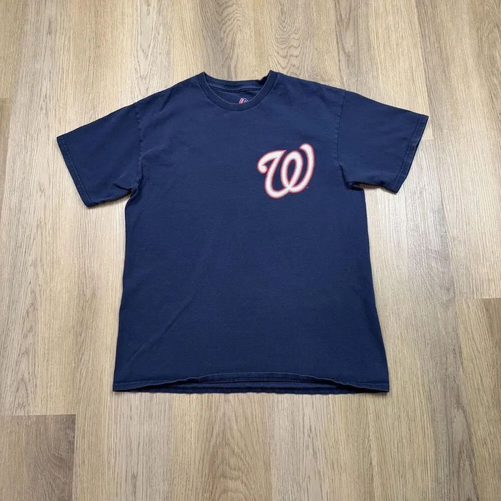 Washington Nationals Shirt Mens Medium Blue MLB Baseball Trea Turner Majestic